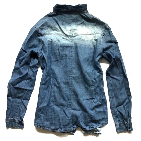 QEDL | BOHO FESTIVAL STYLED STUDDED DENIM SHIRT - Picture 5 of 8